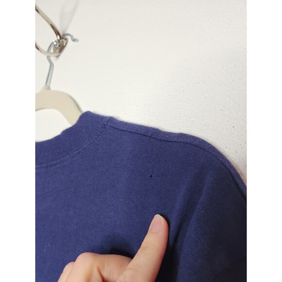 Vintage 80s Quiksilver Stripe Long Sleeve Shirt Blue Spellout Logo Rare Surf - Picture 5 of 6